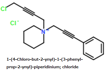 CAS#1-(4-Chloro-but-2-ynyl)-1-(3-phenyl-prop-2-ynyl)-piperidinium; chloride